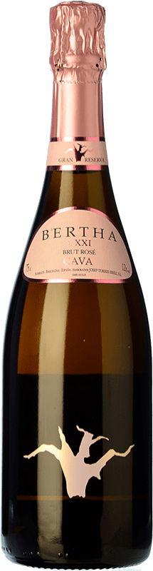 32,95 € Spedizione Gratuita | Spumante Rosato Bertha Siglo XXI Gran Riserva D.O. Cava Catalogna Spagna Pinot Nero 75 cl