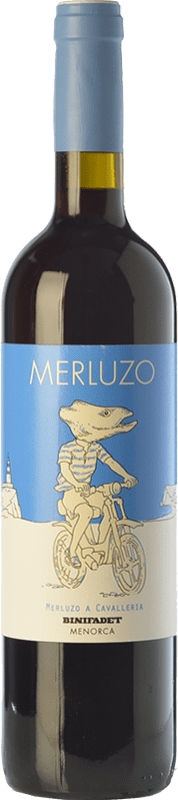 10,95 € Free Shipping | Red Wine Binifadet Merluzo Young I.G.P. Vi de la Terra de Illa de Menorca Balearic Islands Spain Merlot, Syrah — Shiraz Bottle 75 cl