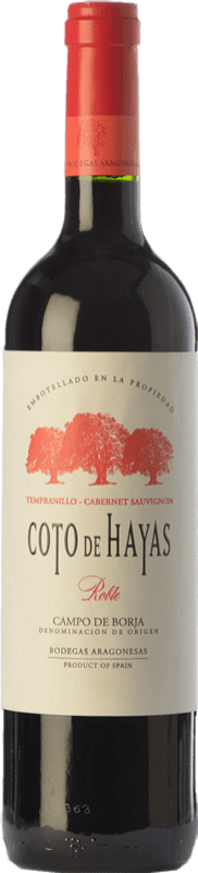 7,95 € Spedizione Gratuita | Vino Rosso Bodegas Aragonesas Coto de Hayas Crianza — Invecchiato in Botte D.O. Campo de Borja Aragona Spagna Tempranillo, Cabernet Sauvignon 75 cl