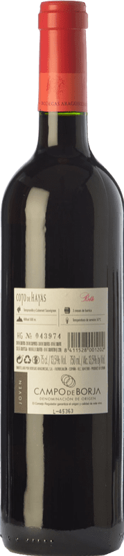 5,95 € Free Shipping | Red wine Bodegas Aragonesas Coto de Hayas Crianza D.O. Campo de Borja Aragon Spain Tempranillo, Cabernet Sauvignon Bottle 75 cl
