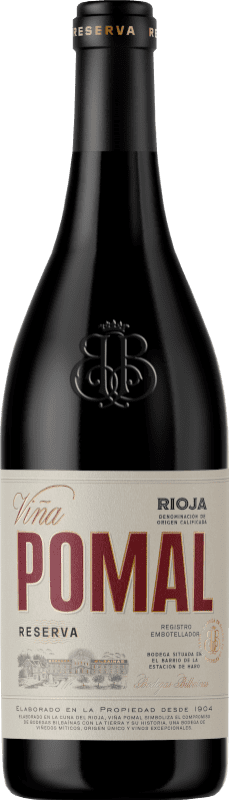 8,95 € Envio grátis | Vinho tinto Bodegas Bilbaínas Viña Pomal Reserva D.O.Ca. Rioja La Rioja Espanha Tempranillo Meia Garrafa 37 cl