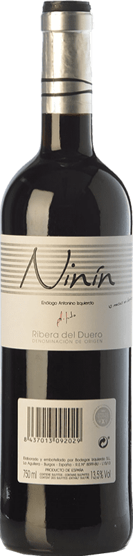 8,95 € Free Shipping | Red wine Bodegas Izquierdo Ninín Young D.O. Ribera del Duero Castilla y León Spain Tempranillo Bottle 75 cl