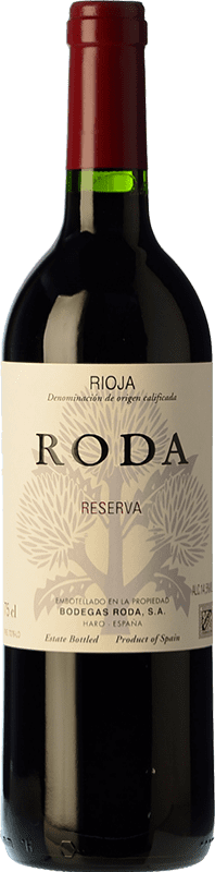 27,95 € Kostenloser Versand | Rotwein Bodegas Roda Reserve D.O.Ca. Rioja La Rioja Spanien Tempranillo, Grenache, Graciano Medium Flasche 50 cl