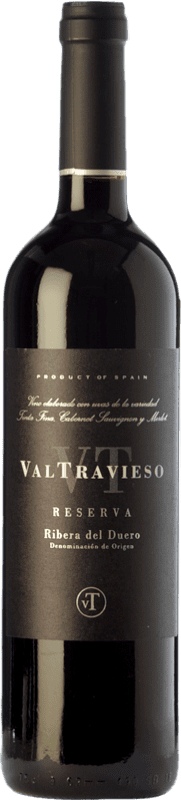 31,95 € Бесплатная доставка | Красное вино Valtravieso Резерва D.O. Ribera del Duero Кастилия-Леон Испания Tempranillo — Темпранильо, Merlot — Мерло, Cabernet Sauvignon — Каберне Совиньон 75 cl
