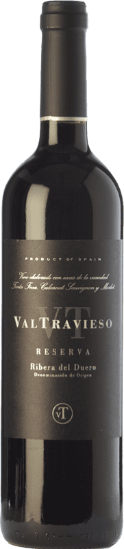 22,95 € 免费送货 | 红酒 Valtravieso 预订 D.O. Ribera del Duero 卡斯蒂利亚莱昂 西班牙 Tempranillo, Merlot, Cabernet Sauvignon 瓶子 75 cl