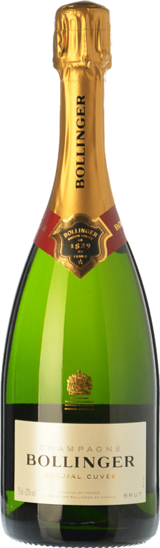 76,95 € 免费送货 | 白起泡酒 Bollinger Spécial Cuvée 香槟 大储备 A.O.C. Champagne 香槟酒 法国 Pinot Black, Chardonnay, Pinot Meunier 瓶子 75 cl