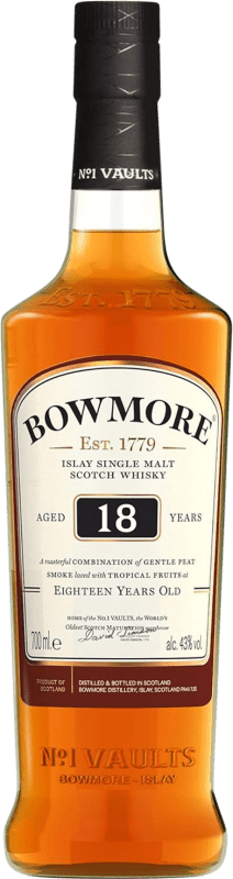 138,95 € Envío gratis | Whisky Single Malt Morrison's Bowmore Islay Reino Unido 18 Años Botella 70 cl