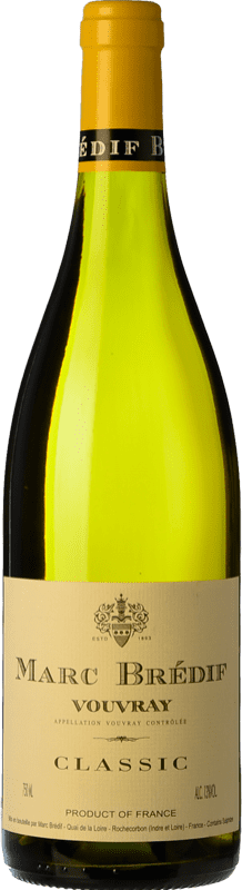 17,95 € 免费送货 | 白酒 Brédif Marc Classic A.O.C. Vouvray 卢瓦尔河 法国 Chenin White 瓶子 75 cl