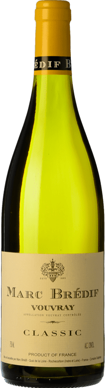 18,95 € Envío gratis | Vino Blanco Brédif Classic — Clásico A.O.C. Vouvray Loire Francia Chenin 75 cl