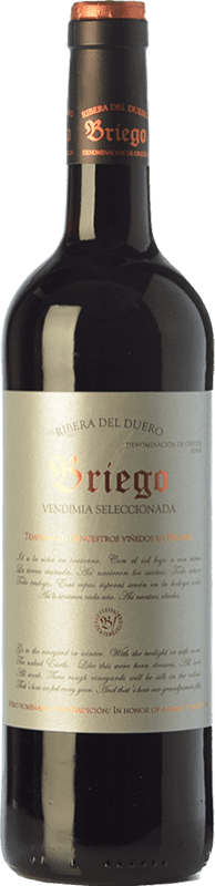 10,95 € 免费送货 | 红酒 Briego Vendimia Seleccionada 年轻的 D.O. Ribera del Duero 卡斯蒂利亚莱昂 西班牙 Tempranillo 瓶子 75 cl