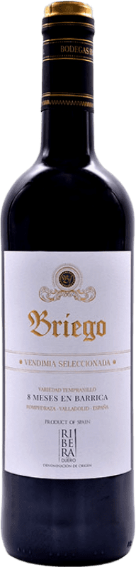 10,95 € Envoi gratuit | Vin Rouge Briego VS Vendimia Seleccionada — Vendange Sélectionnée Jeune D.O. Ribera del Duero Castille et Leon Espagne Tempranillo Bouteille 75 cl
