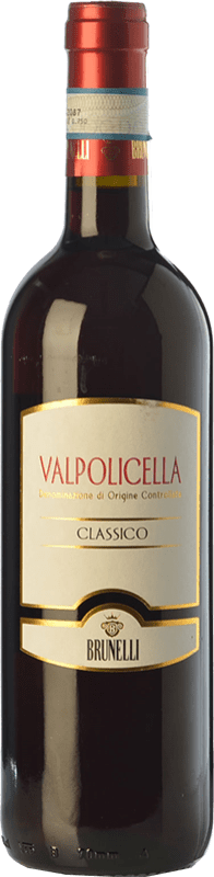 17,95 € Бесплатная доставка | Красное вино Brunelli Classico D.O.C. Valpolicella Венето Италия Corvina, Rondinella, Corvinone бутылка 75 cl