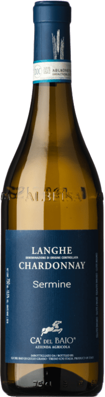 15,95 € Free Shipping | White wine Cà del Baio Langhe Sermine Aged D.O.C. Piedmont Piemonte Italy Chardonnay Bottle 75 cl