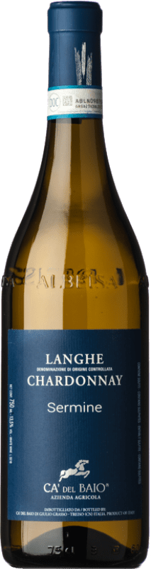 18,95 € 免费送货 | 白酒 Cà del Baio Langhe Sermine 岁 D.O.C. Piedmont 皮埃蒙特 意大利 Chardonnay 瓶子 75 cl