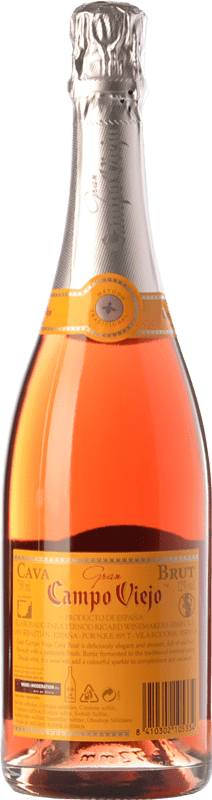 9,95 € Free Shipping | Rosé sparkling Campo Viejo Gran Rosé Brut D.O. Cava Catalonia Spain Trepat Bottle 75 cl