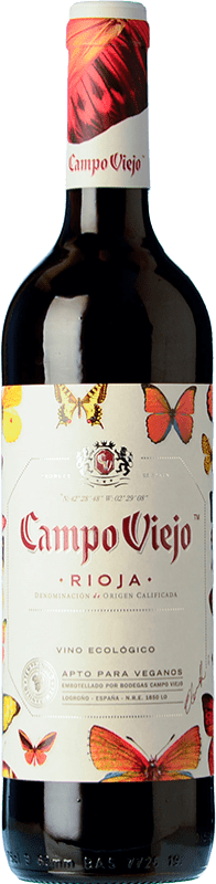 9,95 € 免费送货 | 红酒 Campo Viejo Ecológico 年轻的 D.O.Ca. Rioja 拉里奥哈 西班牙 Tempranillo 瓶子 75 cl