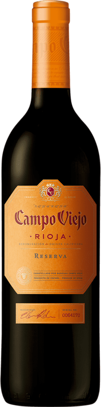 13,95 € Spedizione Gratuita | Vino Rosso Campo Viejo Riserva D.O.Ca. Rioja La Rioja Spagna Tempranillo, Graciano, Mazuelo 75 cl
