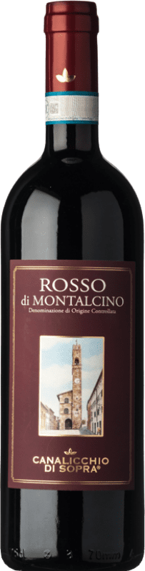 26,95 € Kostenloser Versand | Rotwein Canalicchio di Sopra D.O.C. Rosso di Montalcino Toskana Italien Sangiovese Flasche 75 cl