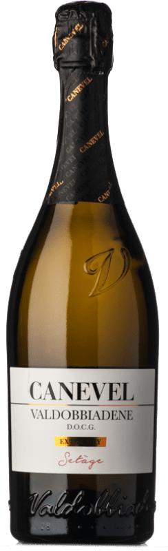 15,95 € 送料無料 | 白スパークリングワイン Canevel 余分な乾燥 D.O.C.G. Prosecco di Conegliano-Valdobbiadene トレヴィーゾ イタリア Glera ボトル 75 cl