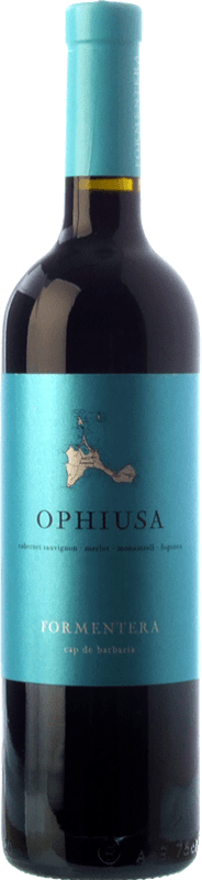 18,95 € Free Shipping | Red wine Cap de Barbaria Ophiusa Young I.G.P. Vi de la Terra de Formentera Balearic Islands Spain Merlot, Cabernet Sauvignon, Monastrell, Fogoneu Bottle 75 cl