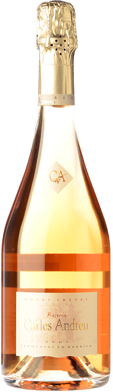 19,95 € 免费送货 | 玫瑰气泡酒 Carles Andreu Rosat Barrica 香槟 预订 D.O. Cava 加泰罗尼亚 西班牙 Trepat 瓶子 75 cl