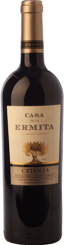 10,95 € Spedizione Gratuita | Vino Rosso Casa de la Ermita Crianza — Invecchiato in Botte D.O. Jumilla Castilla-La Mancha Spagna Tempranillo, Cabernet Sauvignon, Monastrell, Petit Verdot Bottiglia 75 cl