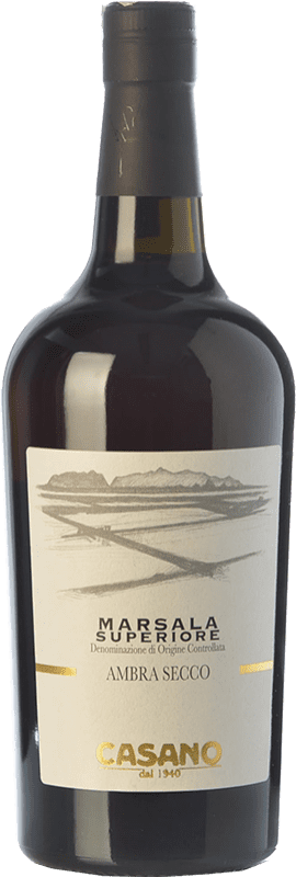 19,95 € Free Shipping | Fortified wine Casano Superiore Ambra Secco D.O.C. Marsala Sicily Italy Insolia, Catarratto, Grillo Bottle 75 cl