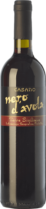 7,95 € Envío gratis | Vino tinto Casano I.G.T. Terre Siciliane Sicilia Italia Nero d'Avola Botella 75 cl