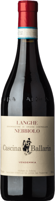 16,95 € Free Shipping | Red wine Cascina Ballarin D.O.C. Langhe Piemonte Italy Nebbiolo Bottle 75 cl
