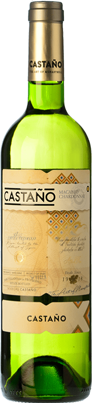 6,95 € Free Shipping | White wine Castaño Aged D.O. Yecla Region of Murcia Spain Macabeo, Chardonnay Bottle 75 cl