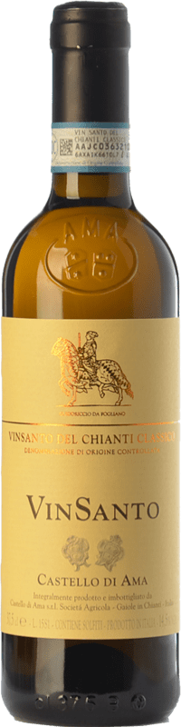 75,95 € Бесплатная доставка | Сладкое вино Castello di Ama D.O.C. Vin Santo del Chianti Classico Тоскана Италия Malvasía, Trebbiano Toscano Половина бутылки 37 cl