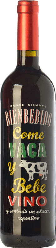 3,95 € Envio grátis | Vinho Tinto Castillo de Maetierra Come Vaca y Bebe Vino Crianza D.O.Ca. Rioja La Rioja Espanha Tempranillo, Merlot 75 cl