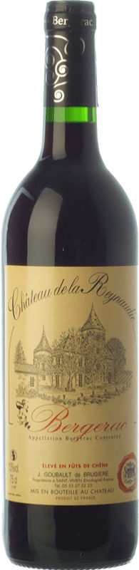 16,95 € 免费送货 | 红酒 Château de La Reynaudie Rouge 岁 A.O.C. Bergerac 法国西南部 法国 Merlot, Cabernet Sauvignon, Cabernet Franc 瓶子 75 cl