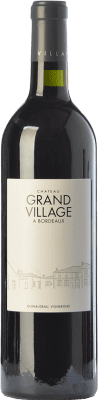15,95 € Free Shipping | Red wine Château Grand Village Crianza A.O.C. Bordeaux Bordeaux France Merlot, Cabernet Franc Bottle 75 cl