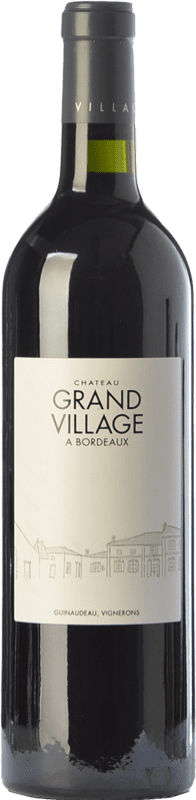 26,95 € Envío gratis | Vino Tinto Château Grand Village Crianza A.O.C. Bordeaux Burdeos Francia Merlot, Cabernet Franc 75 cl