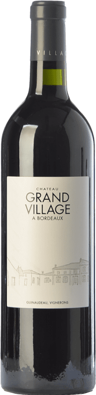 27,95 € Envío gratis | Vino tinto Château Grand Village Crianza A.O.C. Bordeaux Burdeos Francia Merlot, Cabernet Franc Botella 75 cl