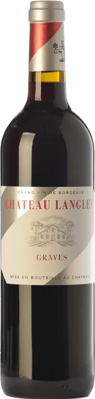 19,95 € Spedizione Gratuita | Vino rosso Château Langlet Crianza A.O.C. Graves bordò Francia Merlot, Cabernet Sauvignon Bottiglia 75 cl
