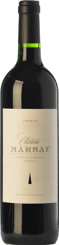 11,95 € Spedizione Gratuita | Vino rosso Château Marsau Arpège Crianza A.O.C. Côtes de Bordeaux bordò Francia Merlot Bottiglia 75 cl