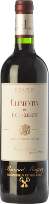 57,95 € Envío gratis | Vino Tinto Château Pape Clément Clémentin Crianza A.O.C. Pessac-Léognan Burdeos Francia Merlot, Cabernet Sauvignon, Cabernet Franc, Petit Verdot 75 cl