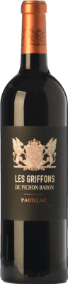 97,95 € Spedizione Gratuita | Vino Rosso Château Pichon Baron Les Griffons Crianza — Invecchiato in Botte A.O.C. Pauillac bordò Francia Merlot, Cabernet Sauvignon 75 cl