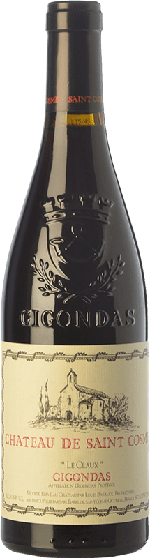 82,95 € 免费送货 | 红酒 Château Saint Cosme Le Claux 岁 A.O.C. Gigondas 罗纳 法国 Grenache 瓶子 75 cl