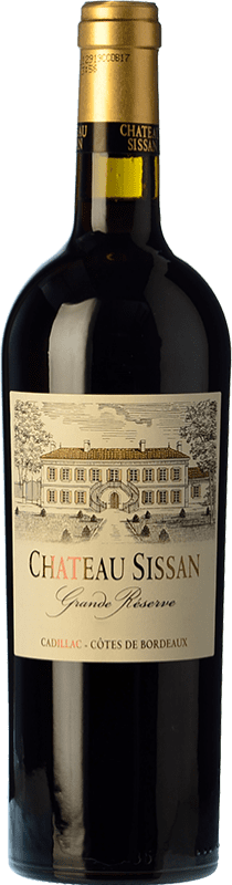 12,95 € Spedizione Gratuita | Vino Rosso Château Sissan Gran Riserva A.O.C. Cadillac bordò Francia Merlot, Cabernet Sauvignon, Cabernet Franc 75 cl