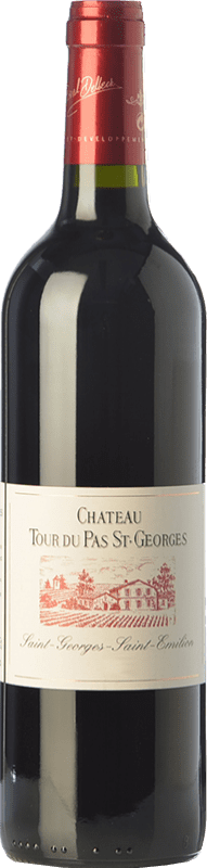 19,95 € Spedizione Gratuita | Vino Rosso Château Tour du Pas Saint-Georges Crianza — Invecchiato in Botte A.O.C. Saint-Émilion bordò Francia Merlot, Cabernet Sauvignon, Cabernet Franc, Malbec, Petit Verdot, Carmenère 75 cl