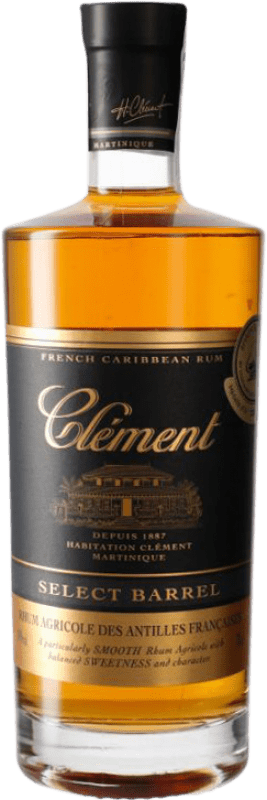 46,95 € Kostenloser Versand | Rum Clément Select Barrel Rhum Martinique Flasche 70 cl