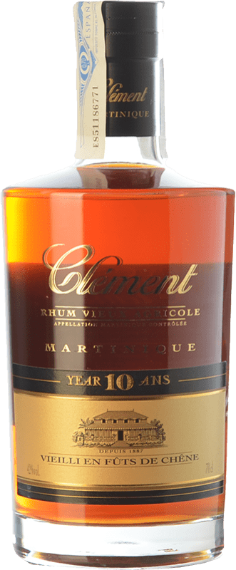 91,95 € Kostenloser Versand | Rum Clément Vieux — Gereift Alt Martinique 10 Jahre 70 cl