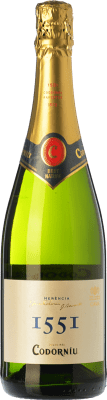 6,95 € Бесплатная доставка | Белое игристое вино Codorníu 1551 Brut Nature — Брют Натюр молодое D.O. Cava Каталония Испания Macabeo — Макабео, Xarel·lo — Шарелло, Parellada — Парельяда Бутылка 75 cl