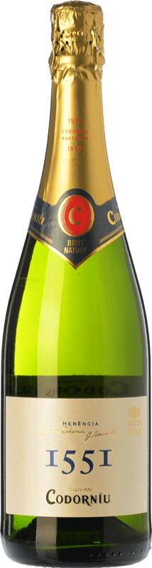 8,95 € Бесплатная доставка | Белое игристое Codorníu 1551 Природа Брута Молодой D.O. Cava Каталония Испания Macabeo, Xarel·lo, Parellada бутылка 75 cl