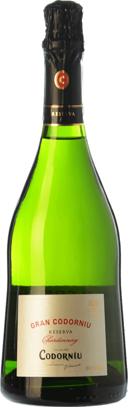 18,95 € Envio grátis | Espumante branco Codorníu Gran Codorníu Reserva D.O. Cava Catalunha Espanha Chardonnay Garrafa 75 cl