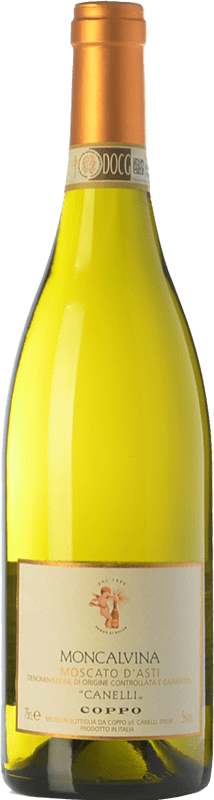 15,95 € Kostenloser Versand | Süßer Wein Coppo Moncalvina D.O.C.G. Moscato d'Asti Piemont Italien Muscat Bianco Flasche 75 cl