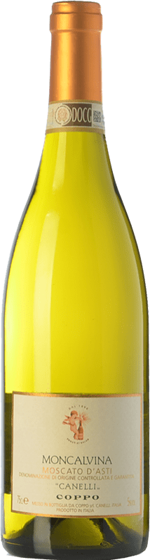 16,95 € Spedizione Gratuita | Vino Dolce Coppo Moncalvina D.O.C.G. Moscato d'Asti Piemonte Italia Moscato 75 cl